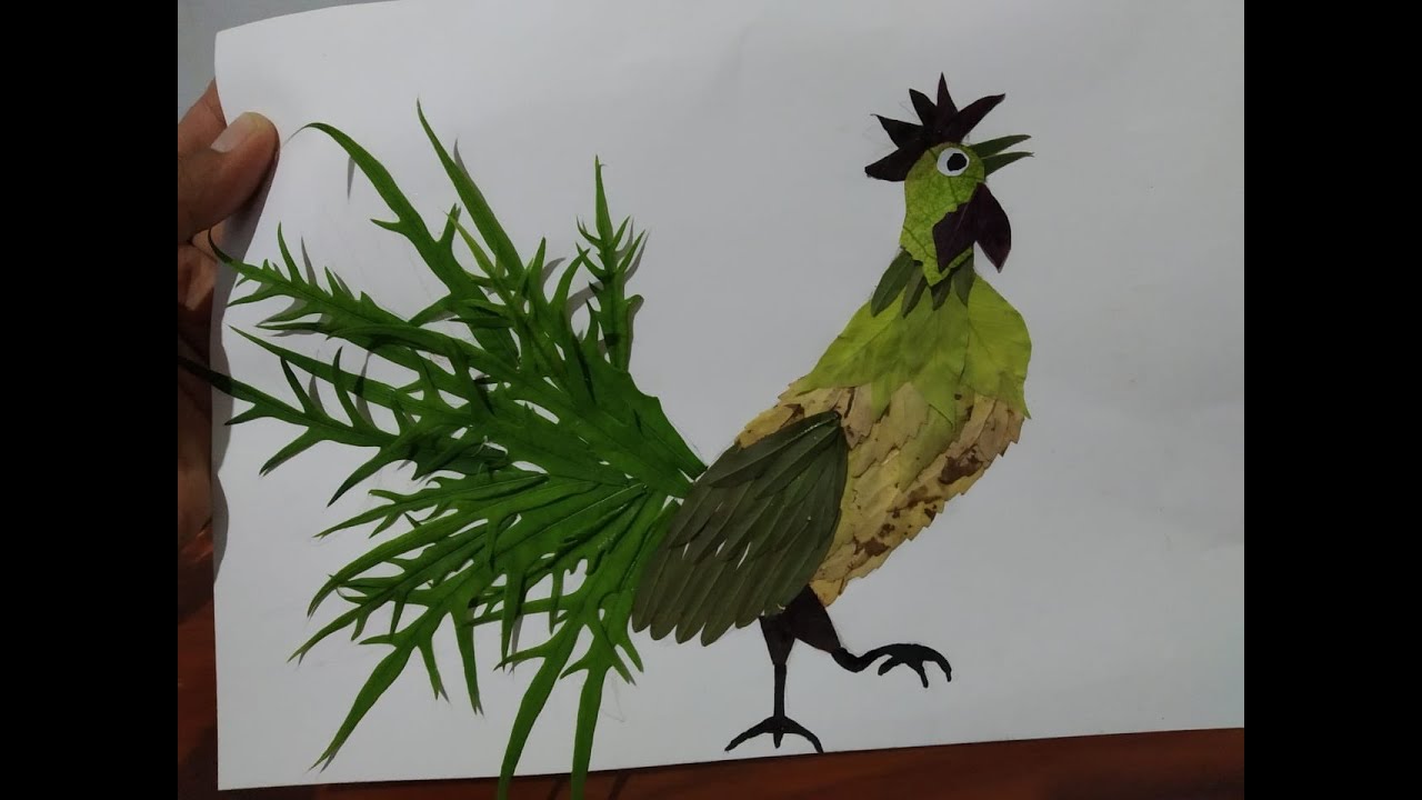 Kolase dari Dedaunan Kering